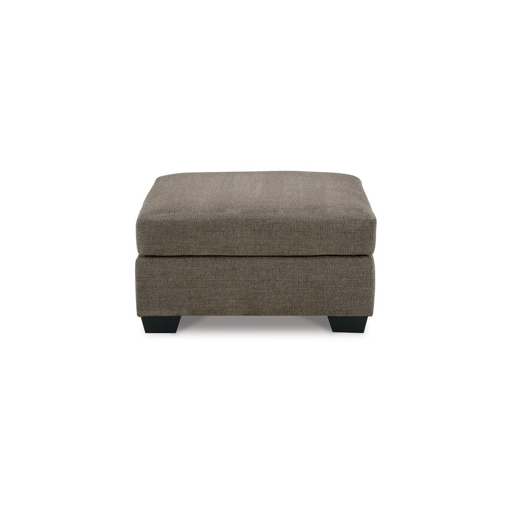 Joey Accent Ottoman, Soft Cushioned Brown Polyester, 36 Inch Square -BM332958
