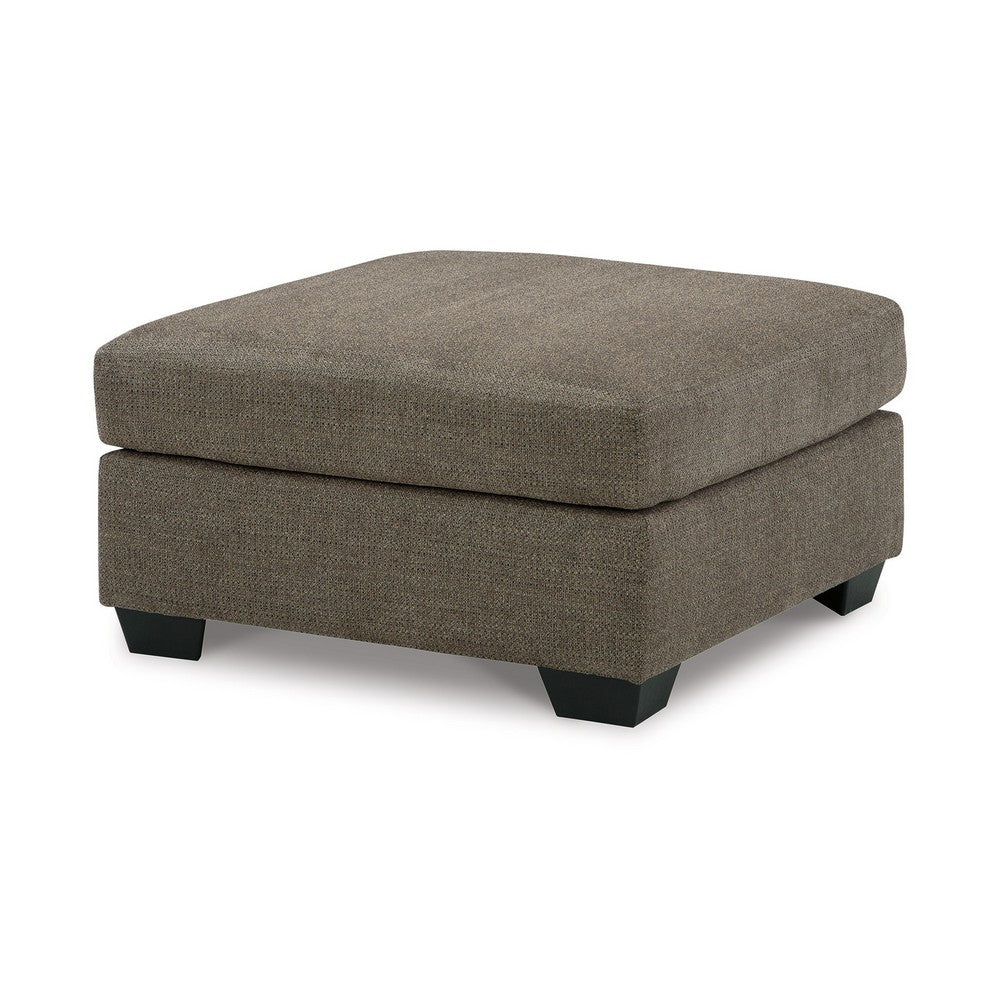 Joey Accent Ottoman, Soft Cushioned Brown Polyester, 36 Inch Square -BM332958