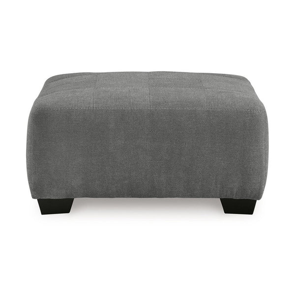 Dili Accent Ottoman, 40 Inch Square, Jumbo Stitched Gray Polyester -BM332960
