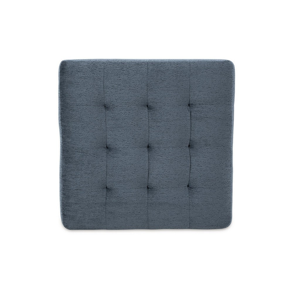 Maxo Accent Ottoman, 36 Inch Square, Soft Tufted Rich Blue Polyester -BM332961