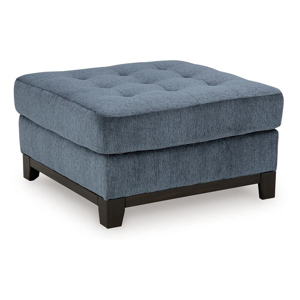 Maxo Accent Ottoman, 36 Inch Square, Soft Tufted Rich Blue Polyester -BM332961