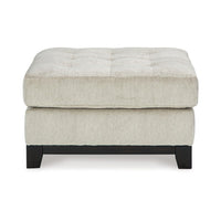 Maxo Accent Ottoman, 36 Inch Square Tufted Seat, Ivory Polyester -BM332964
