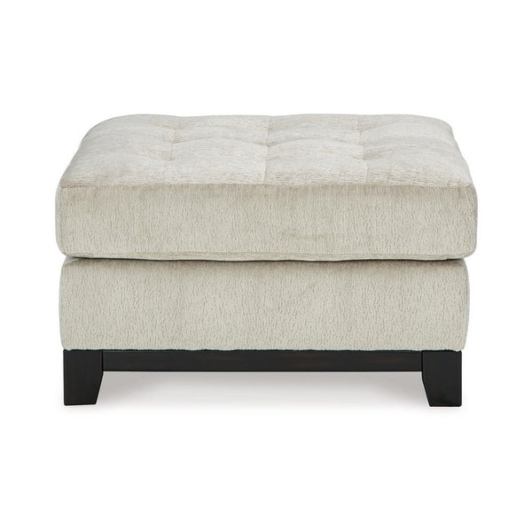 Maxo Accent Ottoman, 36 Inch Square Tufted Seat, Ivory Polyester -BM332964