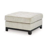Maxo Accent Ottoman, 36 Inch Square Tufted Seat, Ivory Polyester -BM332964