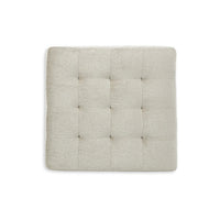 Maxo Accent Ottoman, 36 Inch Square Tufted Seat, Ivory Polyester -BM332964