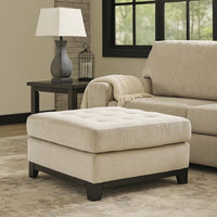Maxo Accent Ottoman, 36 Inch Square Tufted Seat, Ivory Polyester -BM332964