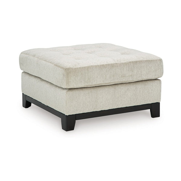 Maxo Accent Ottoman, 36 Inch Square Tufted Seat, Ivory Polyester -BM332964