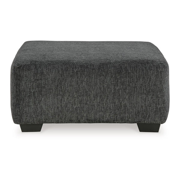 Accent Ottoman, 40 Inch Square Top, Modern Style Dark Gray Polyester -BM332971
