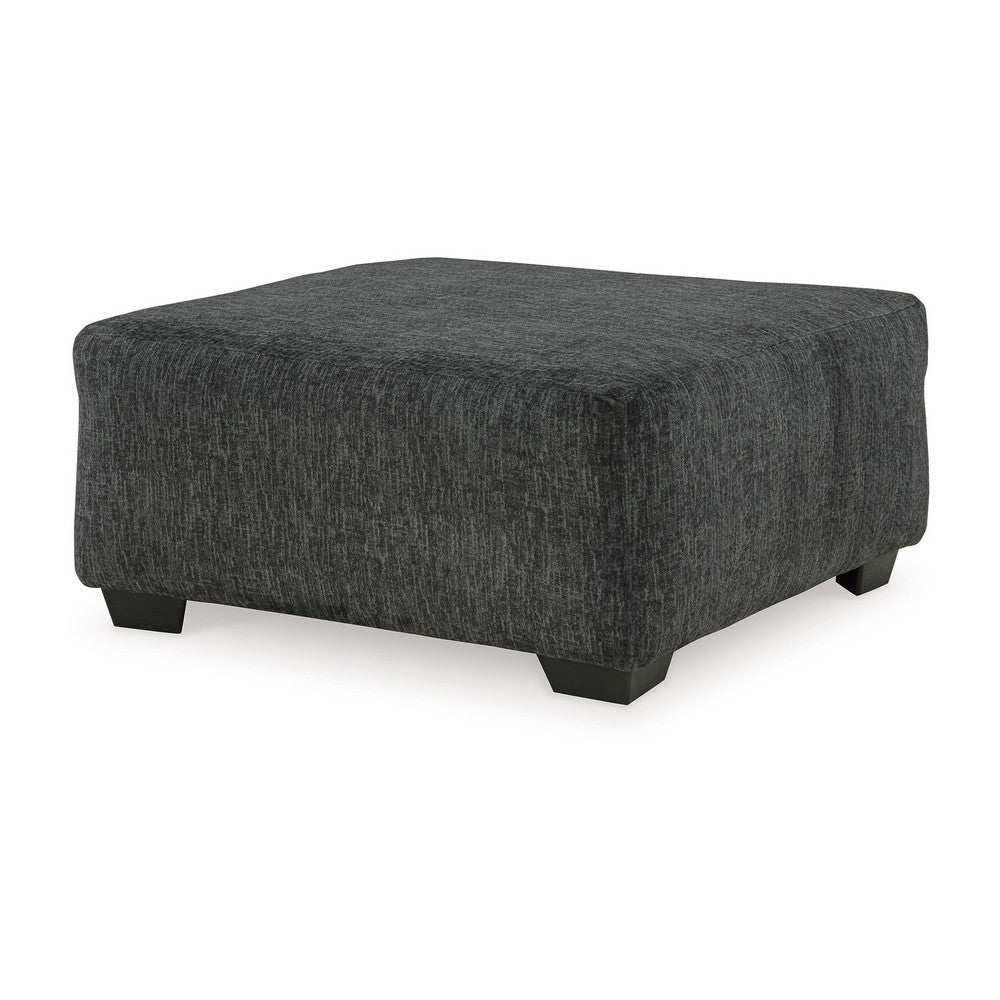 Accent Ottoman, 40 Inch Square Top, Modern Style Dark Gray Polyester -BM332971