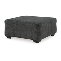 Accent Ottoman, 40 Inch Square Top, Modern Style Dark Gray Polyester -BM332971