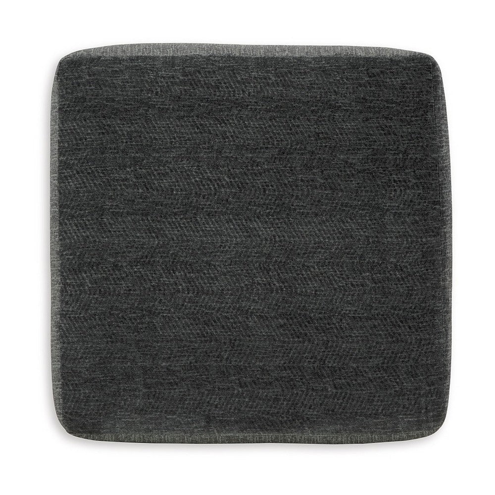 Accent Ottoman, 40 Inch Square Top, Modern Style Dark Gray Polyester -BM332971