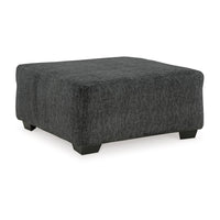 Accent Ottoman, 40 Inch Square Top, Modern Style Dark Gray Polyester -BM332971