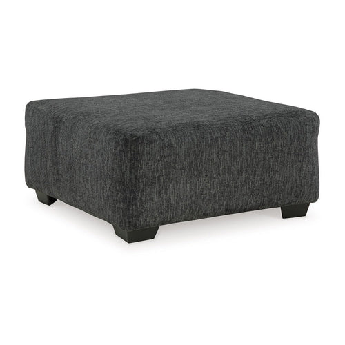 Accent Ottoman, 40 Inch Square Top, Modern Style Dark Gray Polyester -BM332971