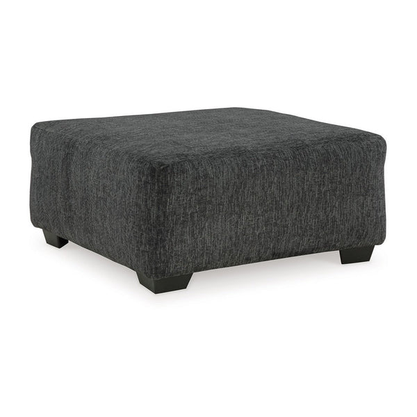 Accent Ottoman, 40 Inch Square Top, Modern Style Dark Gray Polyester -BM332971