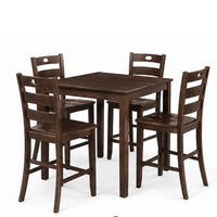 Lasie 5pc Counter Height Dining Table Set w 4 Chairs, Espresso Brown - BM332976
