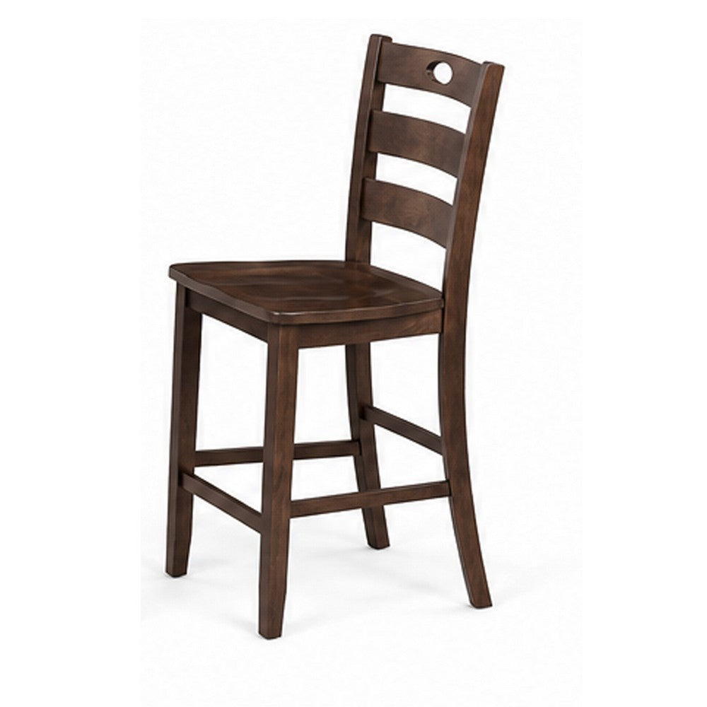 Lasie 5pc Counter Height Dining Table Set w 4 Chairs, Espresso Brown - BM332976