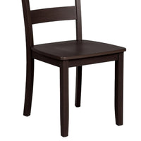 Lasie 5pc Dining Table Set, Square, Espresso Brown Veneer, 4 Chairs - BM332977