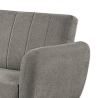 Arz Fold Out Futon Sofa Bed, Light Gray, Retro Channel Tufted Back -BM332988