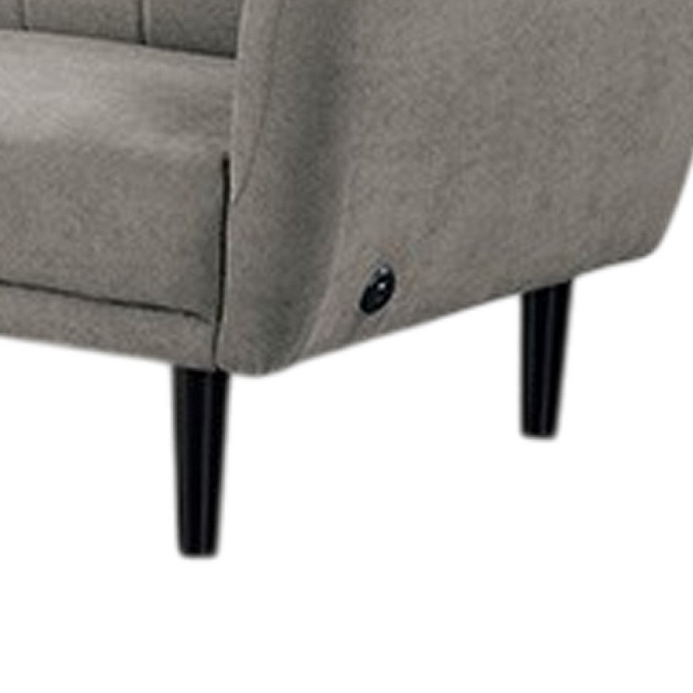 Arz Fold Out Futon Sofa Bed, Light Gray, Retro Channel Tufted Back -BM332988