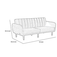 Arz Fold Out Futon Sofa Bed, Light Gray, Retro Channel Tufted Back -BM332988
