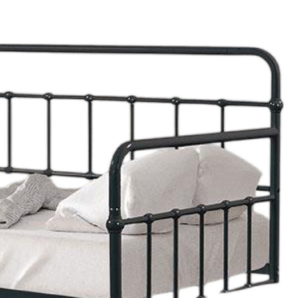 Tes Daybed with Pull Out Trundle, Classic Black Metal Open Frame -BM332990