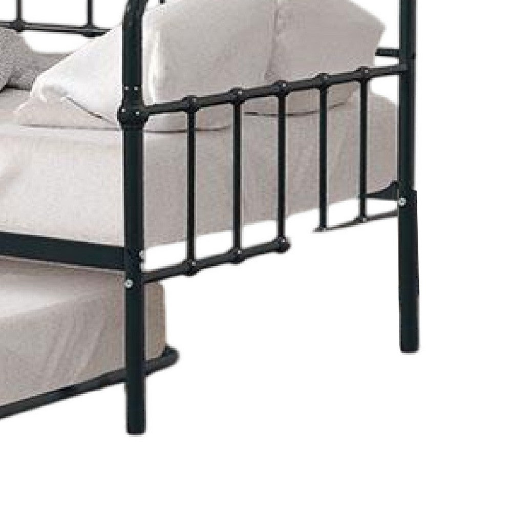 Tes Daybed with Pull Out Trundle, Classic Black Metal Open Frame -BM332990