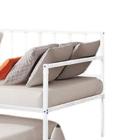 Ham Daybed with Pull Out Trundle, White Slatted Open Metal Frame -BM332993