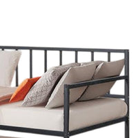 Ham Daybed with Pull Out Trundle, Black Slatted Open Metal Frame -BM332994