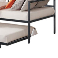 Ham Daybed with Pull Out Trundle, Black Slatted Open Metal Frame -BM332994