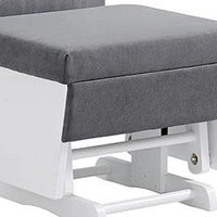 Omix Glider Rocker Chair with Ottoman, White Wood, Dark Gray -BM333005