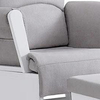 Omix Glider Rocker Chair with Ottoman, White Wood, Light Gray -BM333006
