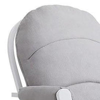 Omix Glider Rocker Chair with Ottoman, White Wood, Light Gray -BM333006