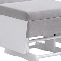 Omix Glider Rocker Chair with Ottoman, White Wood, Light Gray -BM333006