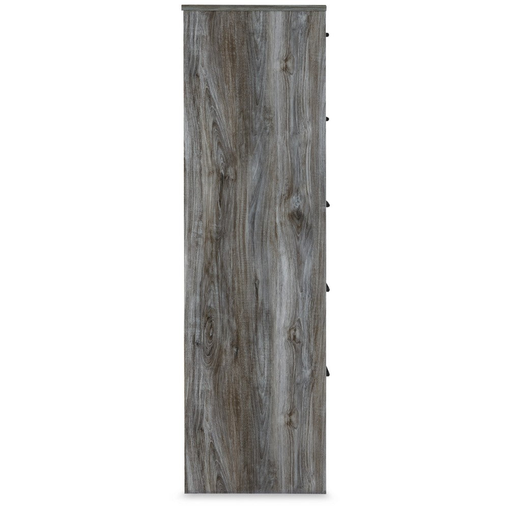 Bays Tall Dresser Chest, 5 Drawers, Modern Rustic Laminate Smoky Gray -BM333019