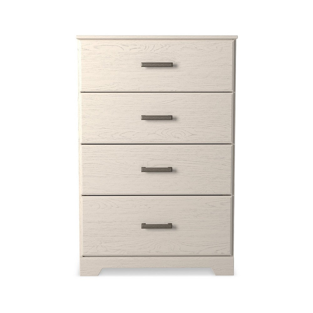 Tely Tall Dresser Chest, 4 Drawers, Modern Farmhouse Laminate White -BM333033