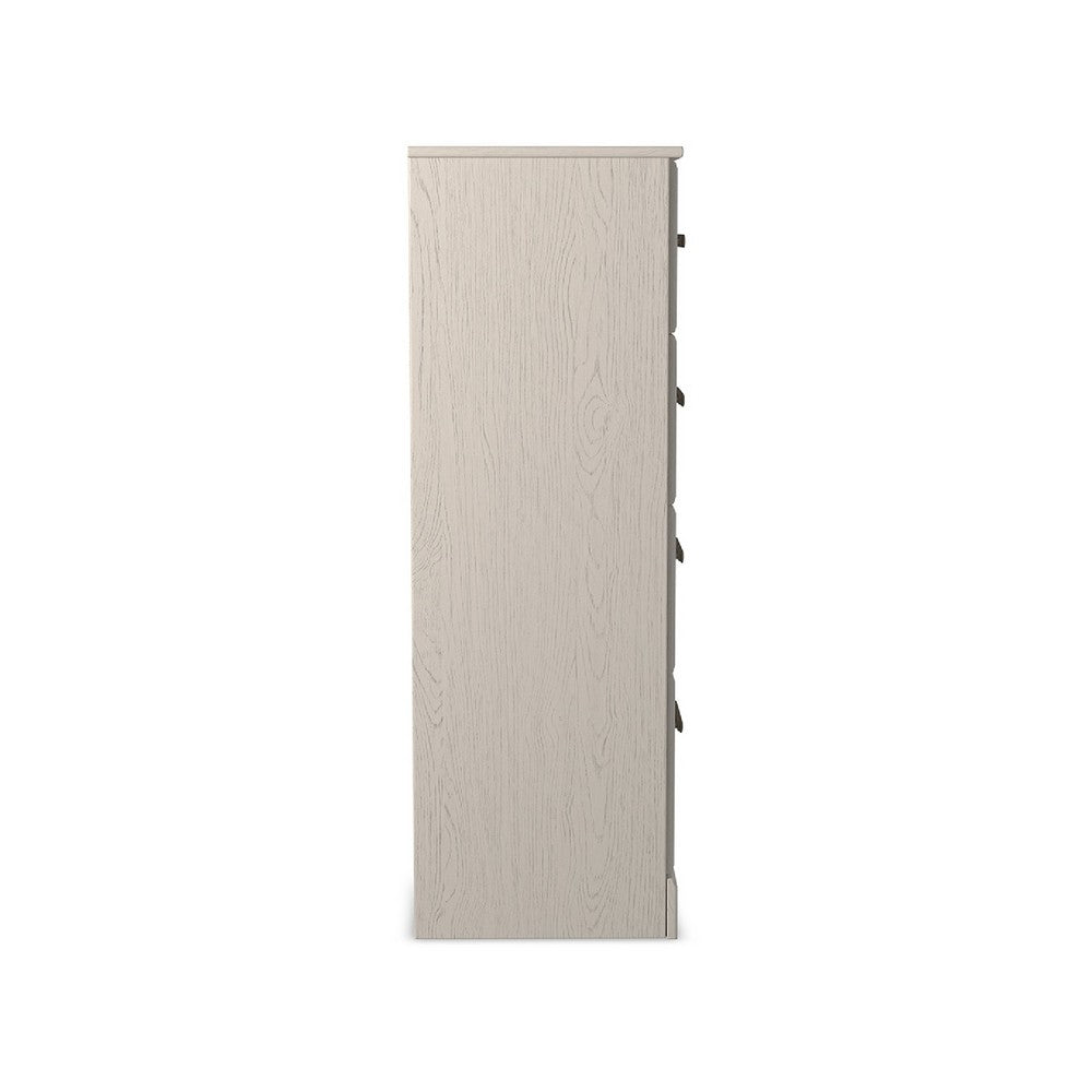 Tely Tall Dresser Chest, 4 Drawers, Modern Farmhouse Laminate White -BM333033