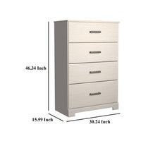 Tely Tall Dresser Chest, 4 Drawers, Modern Farmhouse Laminate White -BM333033