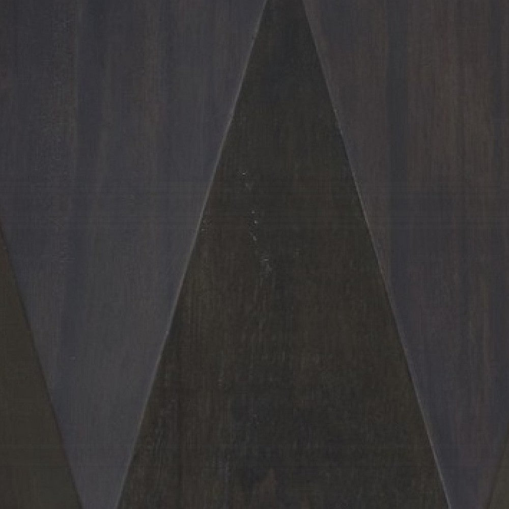 Hano Side End Table, Black Rubberwood, 22 Inch Modern Geometric Body -BM333067