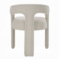 Gamo Set of 2 Side Dining Chair, Rounded Back, Modern White Chenille -BM333072