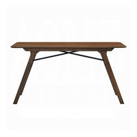 Lumy Dining Table, 59 Inch, Rectangular Top, Walnut Brown Rubberwood -BM333078