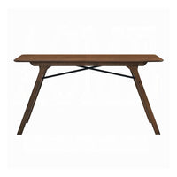 Lumy Dining Table, 59 Inch, Rectangular Top, Walnut Brown Rubberwood -BM333078