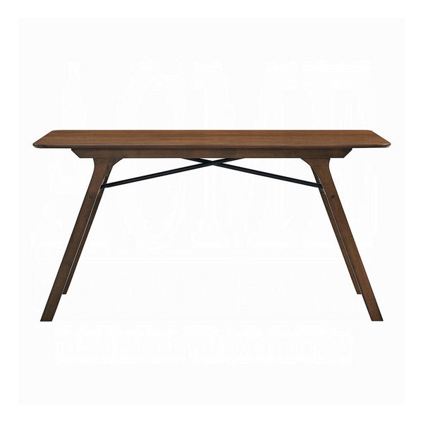 Lumy Dining Table, 59 Inch, Rectangular Top, Walnut Brown Rubberwood -BM333078