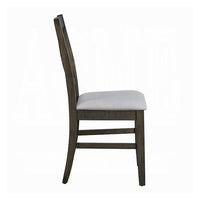 Side Dining Chair Set of 2, X Farmhouse Back, Padded Gray and Beige -BM333080