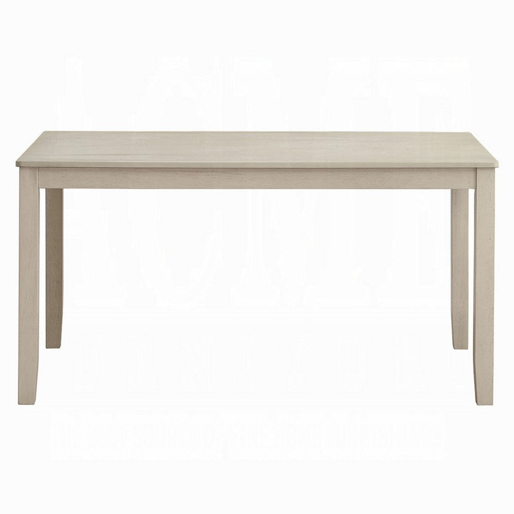 Feri Dining Table, 59 Inch, Rectangular Top, Antique Bone White Finish -BM333081