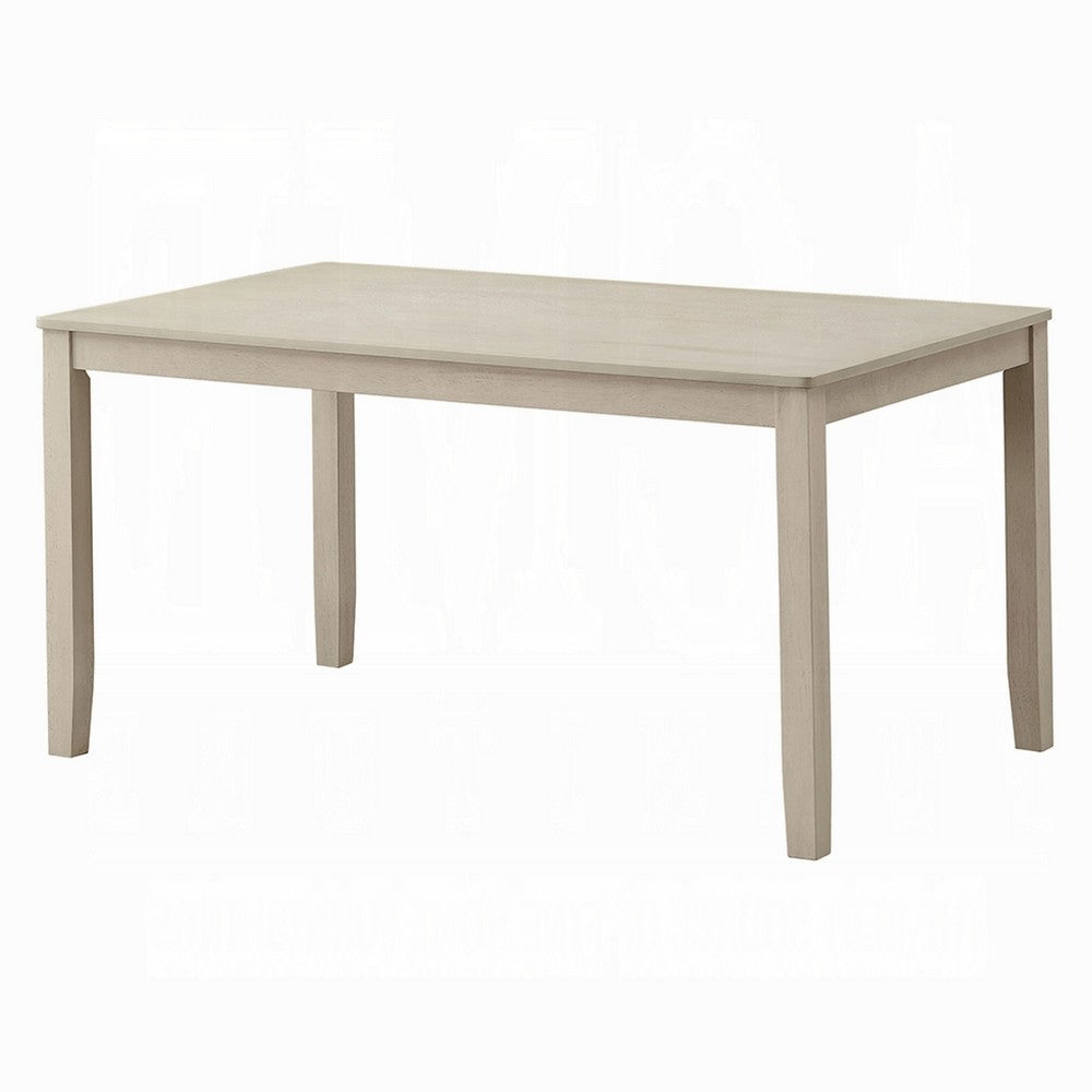 Feri Dining Table, 59 Inch, Rectangular Top, Antique Bone White Finish -BM333081