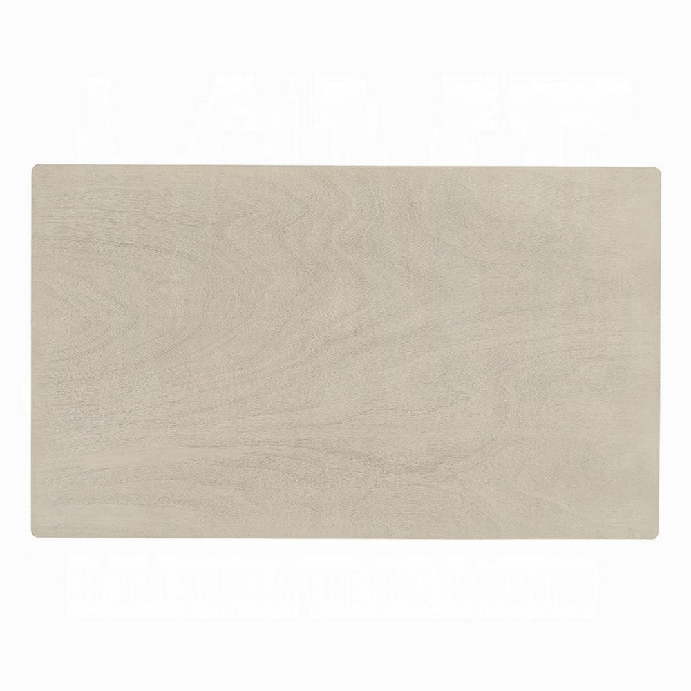 Feri Dining Table, 59 Inch, Rectangular Top, Antique Bone White Finish -BM333081