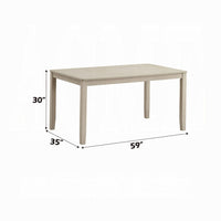 Feri Dining Table, 59 Inch, Rectangular Top, Antique Bone White Finish -BM333081