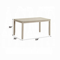 Feri Dining Table, 59 Inch, Rectangular Top, Antique Bone White Finish -BM333081