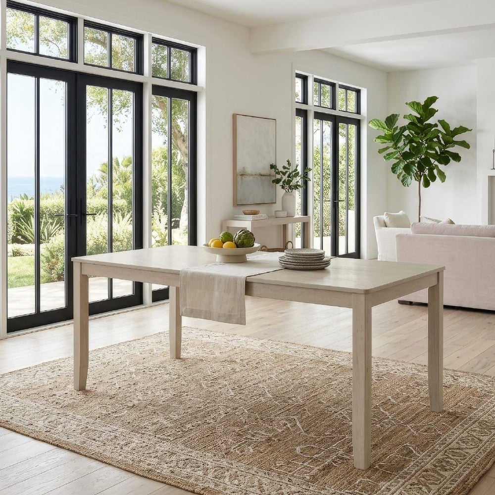Feri Dining Table, 59 Inch, Rectangular Top, Antique Bone White Finish -BM333081