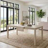Feri Dining Table, 59 Inch, Rectangular Top, Antique Bone White Finish -BM333081